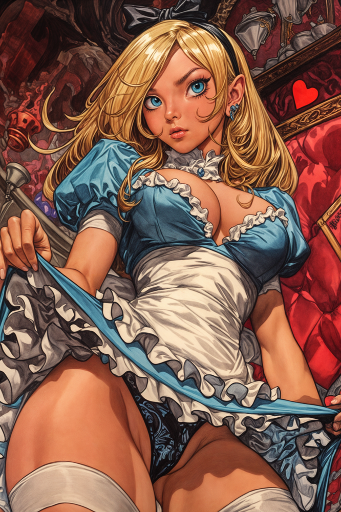 ALICE IN WONDERLAND Risque Fine Art Print 13x19 Limited to 1/30 NO EXTRA FEES