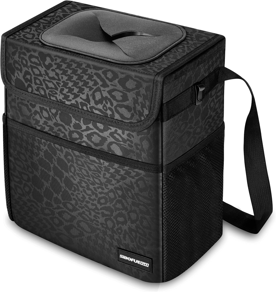 Cute Car Trash Can with Lid - Leak Proof Car Trash Bag Hanging Waterproof Car Ga