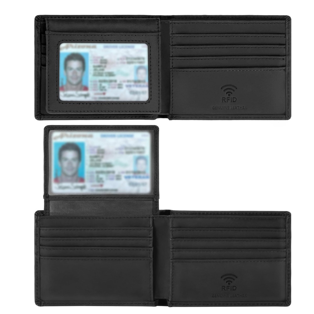 Travelambo Handmade Genuine Leather Bifold Wallet for Men with Gift Box