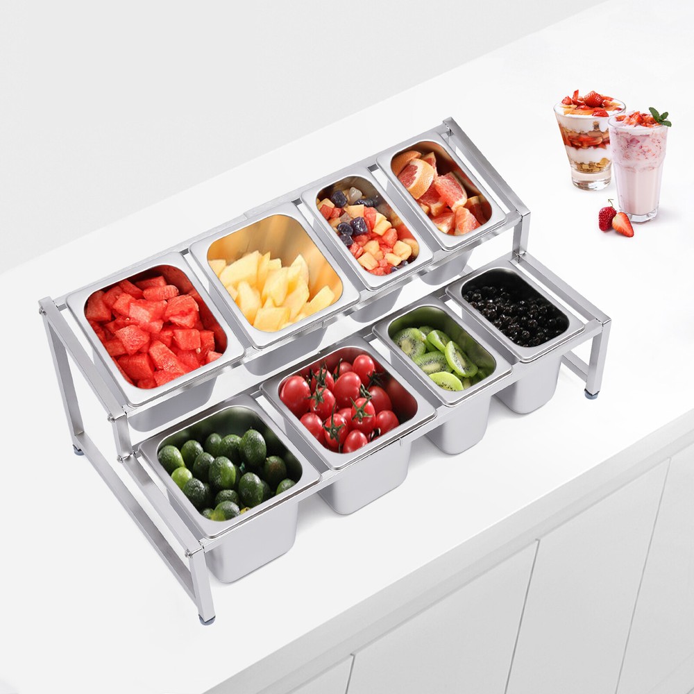 Stainless Steel Expandable Spice Rack Organizer with Pans Ladles Lids Shelf  