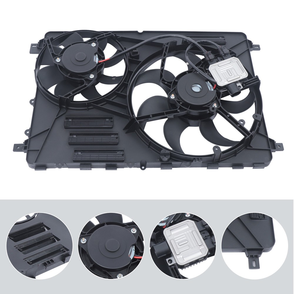 Dual Radiator Condenser Cooling Fan Assembly for Volvo V60 V70 S80 XC60 XC70
