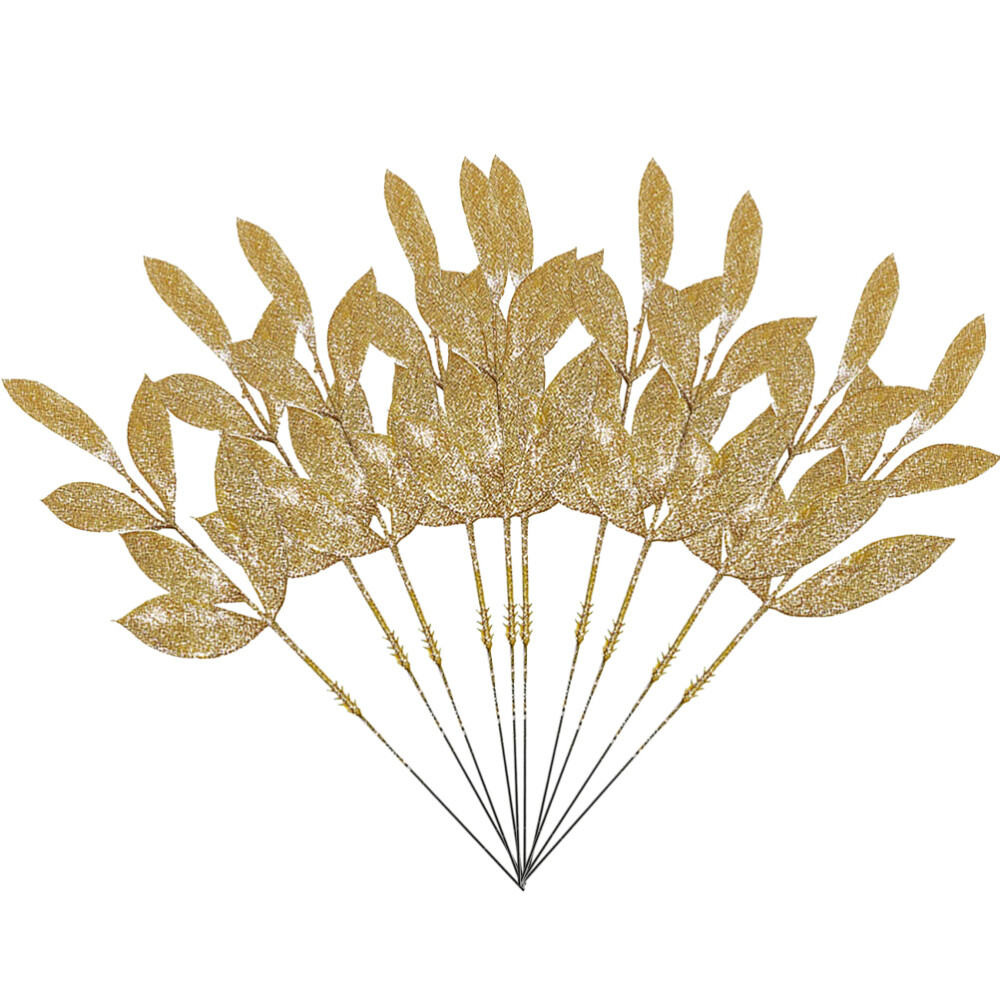 10-Piece Gold Christmas Tree Garland Ornament Set for Festive Decor  