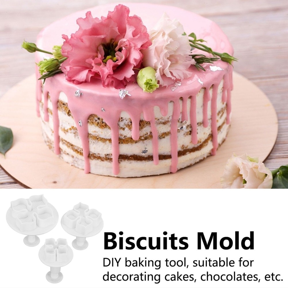 3Pcs Hydrangea Cake Decorating Mold Spring Baking Biscuit Cutter