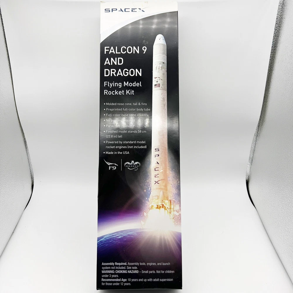 SpaceX Falcon 9 and Dragon Flying Model Rocket Capsule 2nd Issue RARE