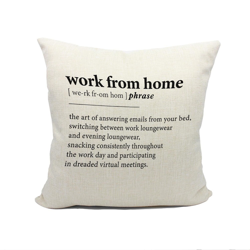 Work from Home Pillow Covers 18x18, Work from Home Gifts, Gifts for People Wh...-image