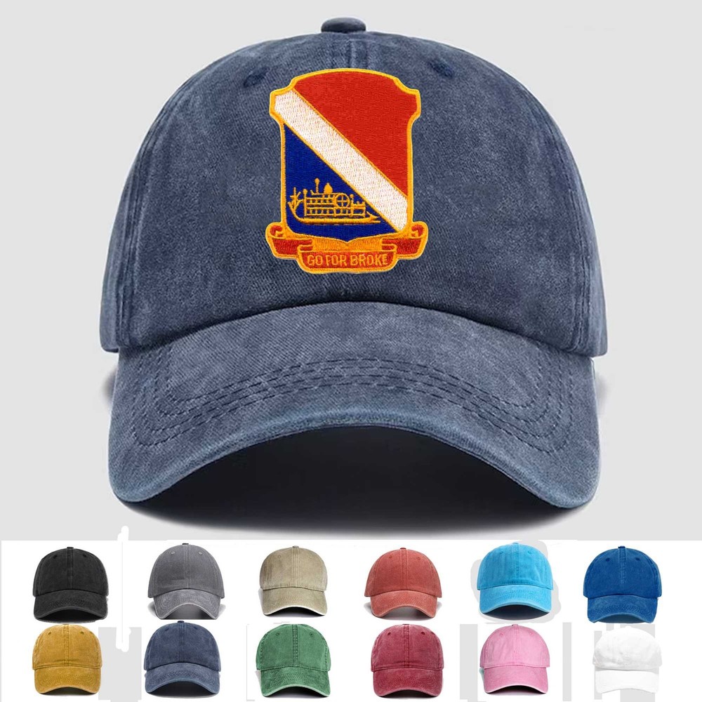 Custom Embroidered Hat 442nd Infantry Regiment WWII, Veteran Cap, Gift Idea