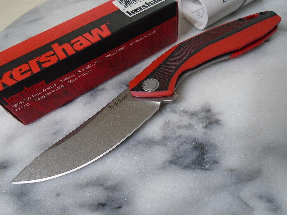 Kershaw Red Tumbler KVT Ball Bearing Pocket Knife G10 Carbon Fiber 4038RD D2 New