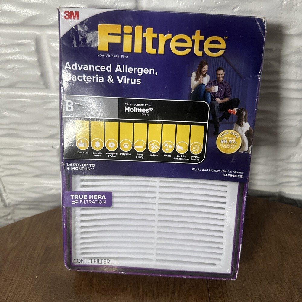 3M Filtrete B Filter Honeywell HAP8650(B) HEPA Allergen Virus Air Purifier New