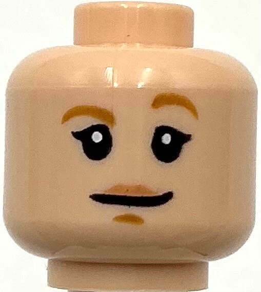 Lego New Light Nougat Minifigure Head Dual Sided Female Shouting Raised Eyebrow