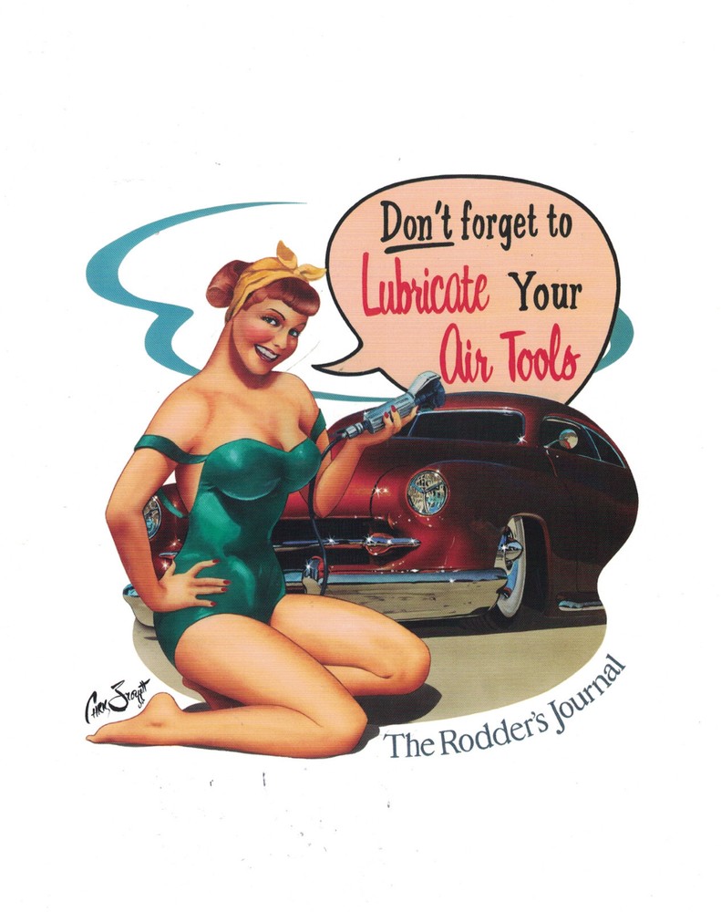 Chris Froggett Lubricate your Air Tool image on a book page Frame it Car Culture