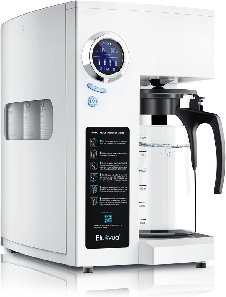 High Borosilicate Glass Carafe RO System - Sustainable Water Filtering Solution