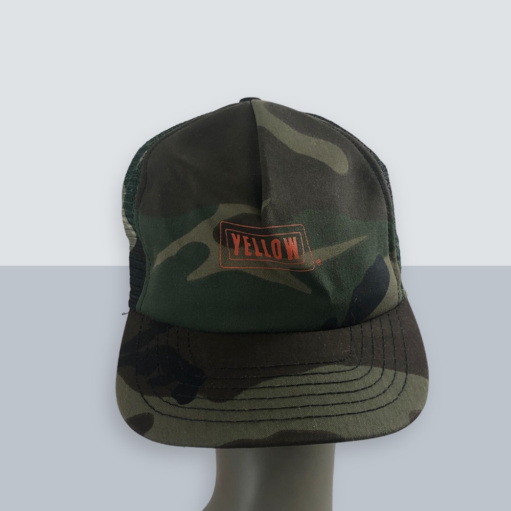 Multicolor Camo Yellow Hat Adjustable Snapback Flat Cap for Men  