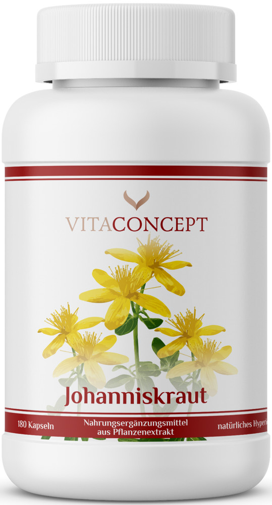 St John's Wort Extract 5000mg I Including Hypericin I 180 Capsules I VITACONCEPTThe Original After John the Baptist (Lord's Blood)