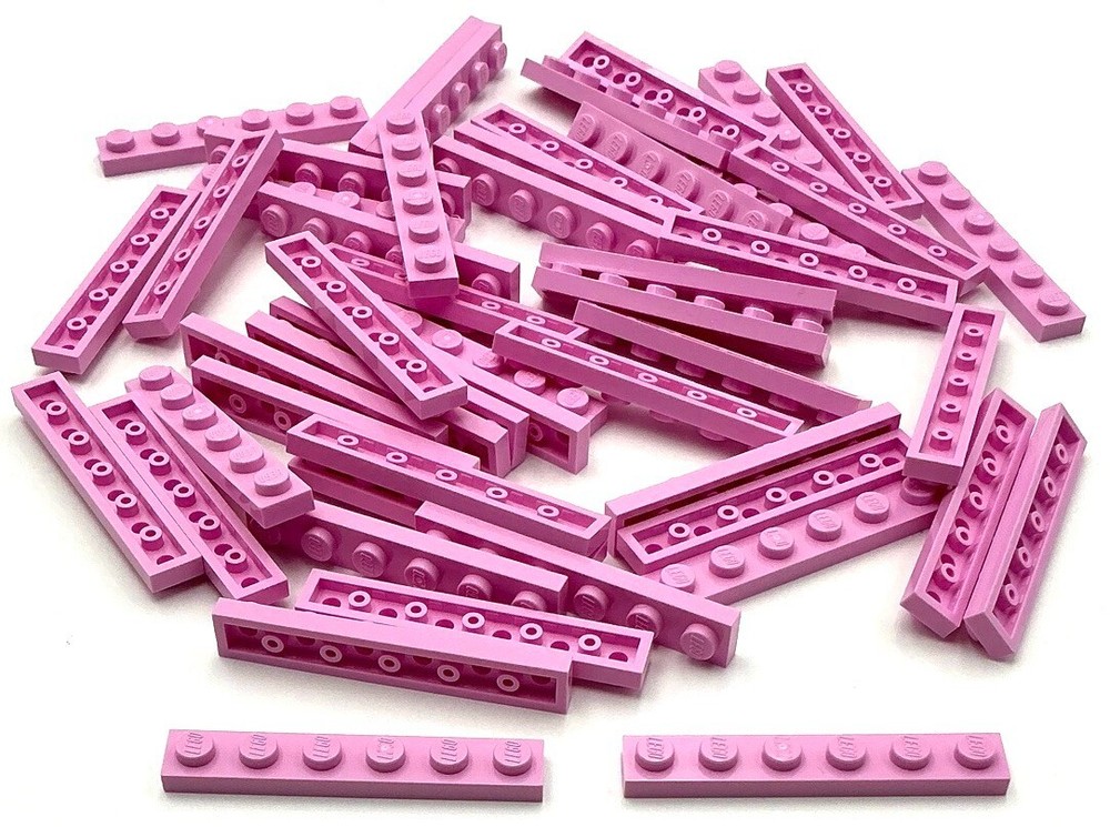 Lego 50 New Bright Pink Plates 1 x 6 Stud Parts