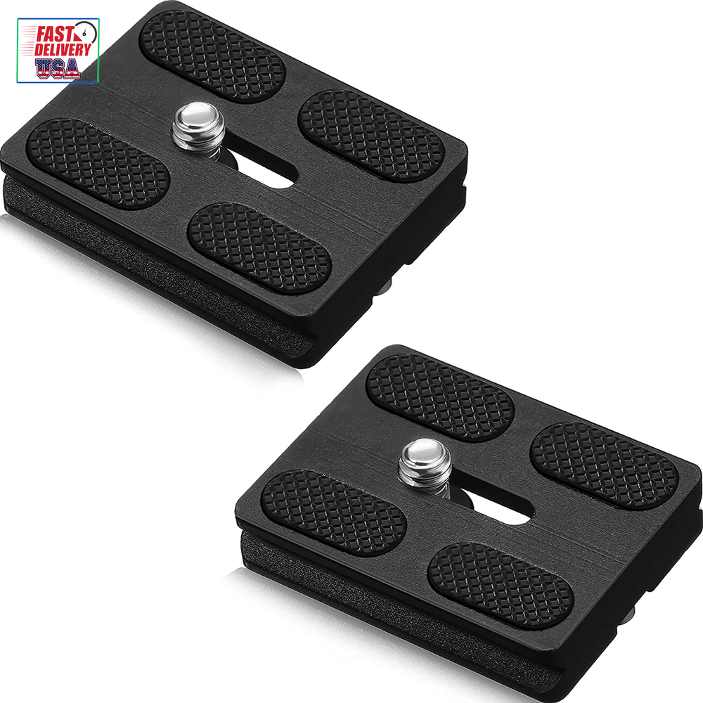 2 Pieces Metal Quick Release Plate with 1/4''-20 Camera Screw Tripod Mount Plate