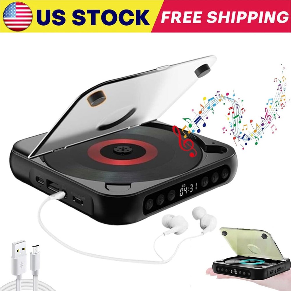 Portable CD Player Personal CD Players with Bluetooth for Car USB Rechargeable