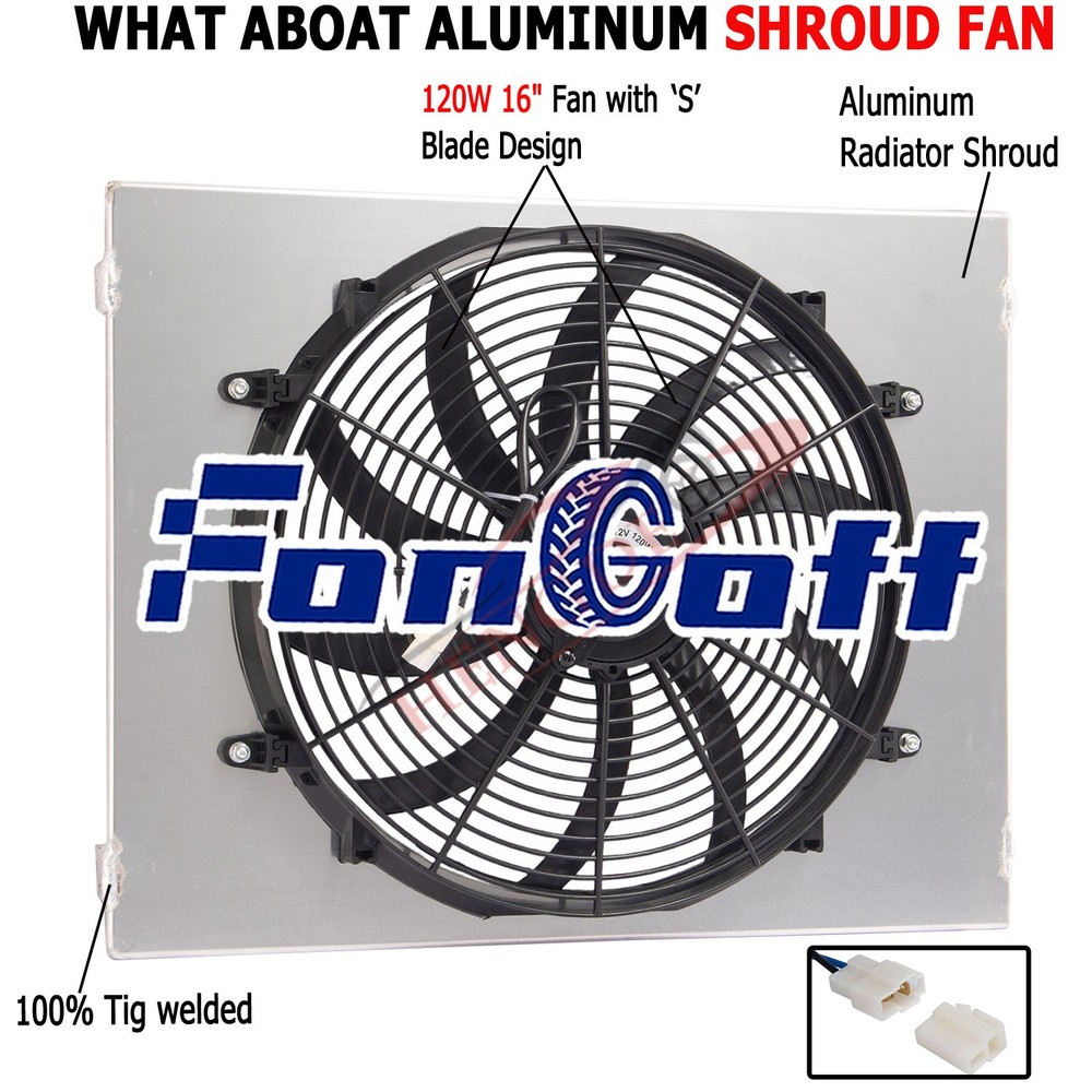 Aluminum Shroud + 16'' Fan Fit 1970-79 1978 Dodge D/W 100 150 200 300 5.2L 5.9L
