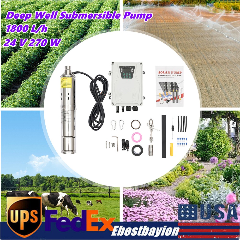 24V Stainless Steel Solar Water Pump with MPPT Controller for Ponds