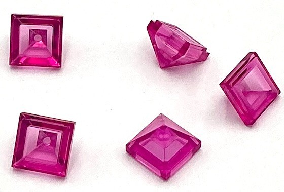 Lego Trans-Dark Pink 1x1x2/3 Slope 45 Quadruple Convex Pyramid Bricks