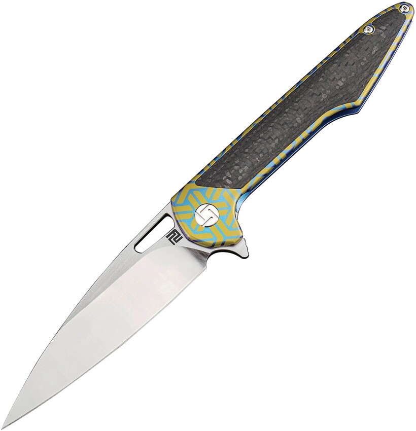 Artisan Archaeo Frame Folding Knife 3.75 Bohler M390 Steel Blade Titanium Handle