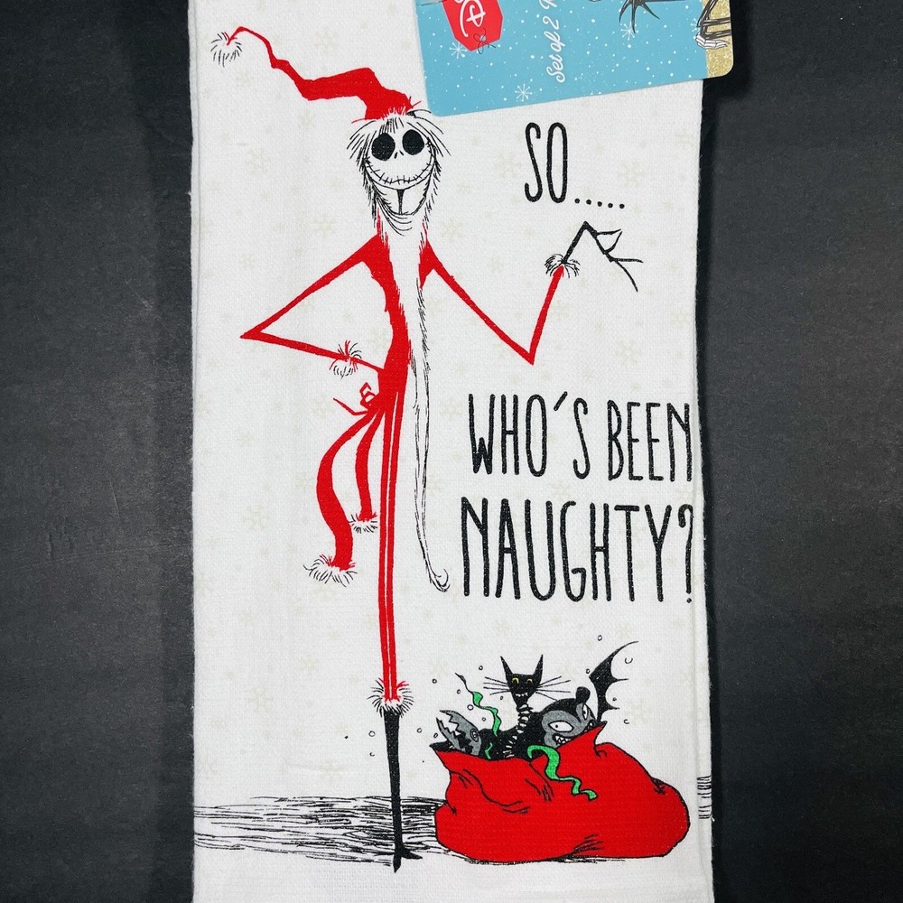 Disney 2 Pack Kitchen Hand Towels The Nightmare Before Christmas Who’s Naughty ?