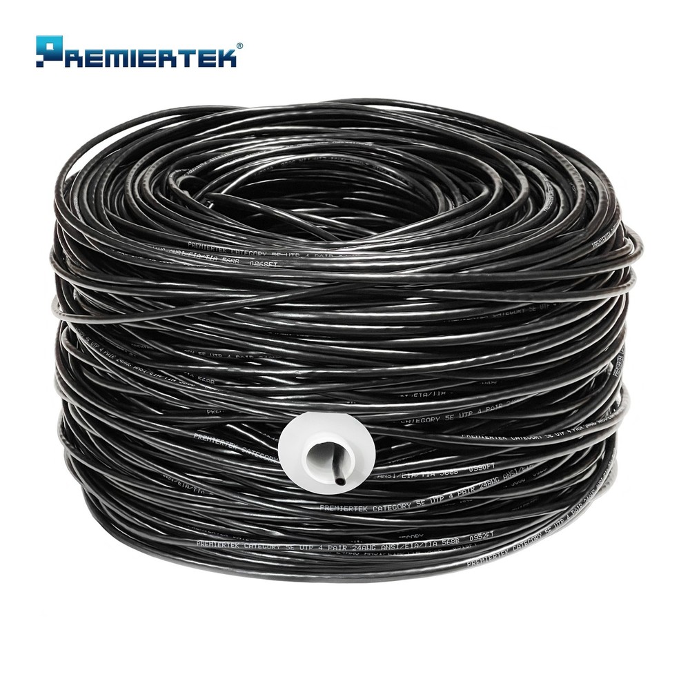 1000FT CAT5E CABLE UTP WIRE BULK ETHERNET LAN NETWORK CAT5e RJ45 BLACK