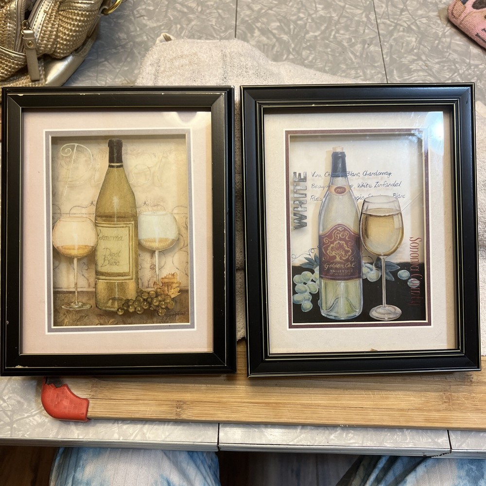 3D Wine, White & White Black Wood Framed Pictures 8