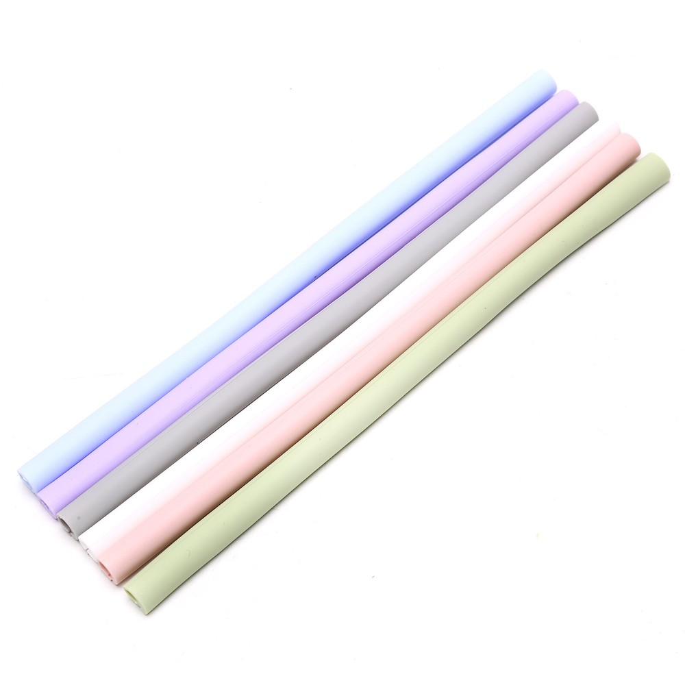 Openable Silicone Straw Set Milkshake Washable Reusable Smoothie Drinking Str*a5