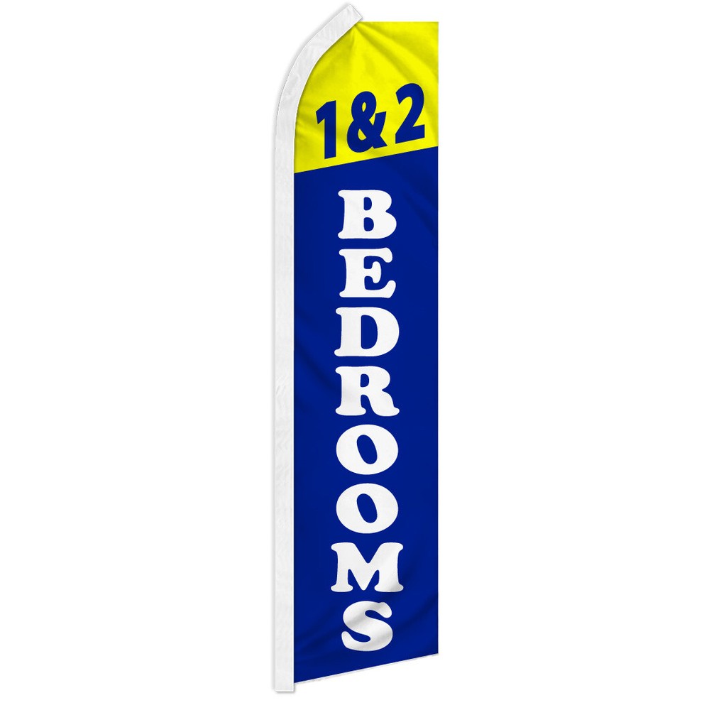 1 & 2 Bedroom Apartments with Swooper Feather Flutter Flag Advertising and Financing