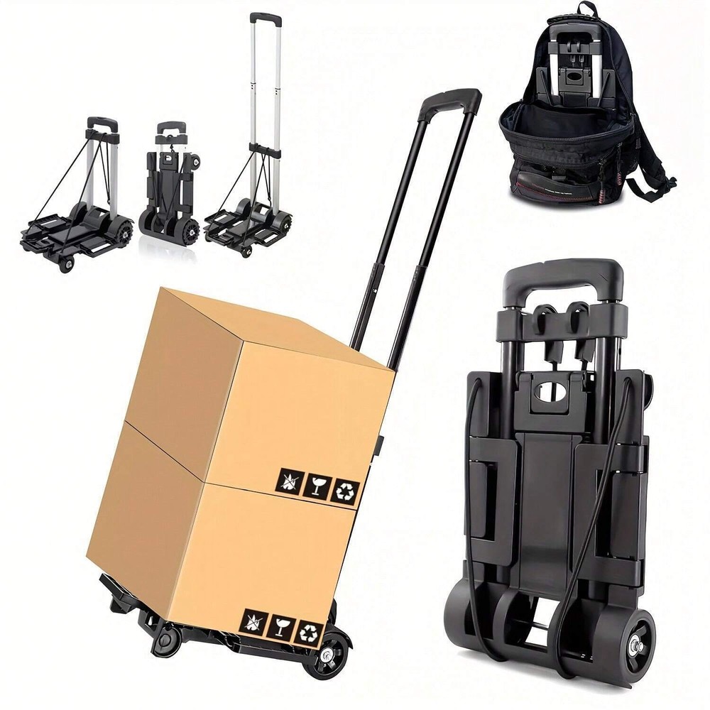 Portable Folding Hand Truck Dolly Utility Cart Foldable Trolley Flatbed Cart