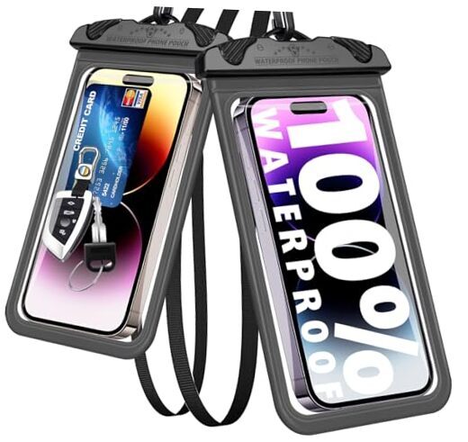 Waterproof Phone Pouch 2-Pack with Lanyard for Full Protection