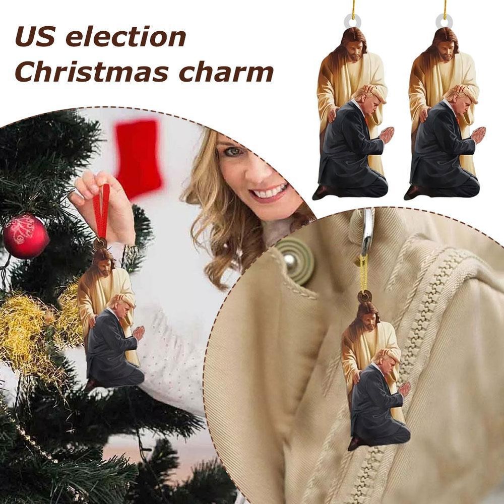Election Christmas Ornament Holiday Gift Funny Cartoon Christmas Pendant T7N7