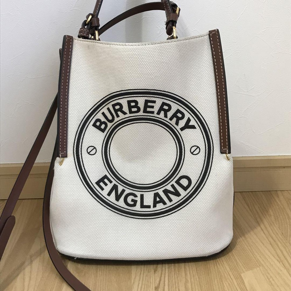 Burberry Shoulder Bag 2way Nova Check Canvas White Authentic F1114688