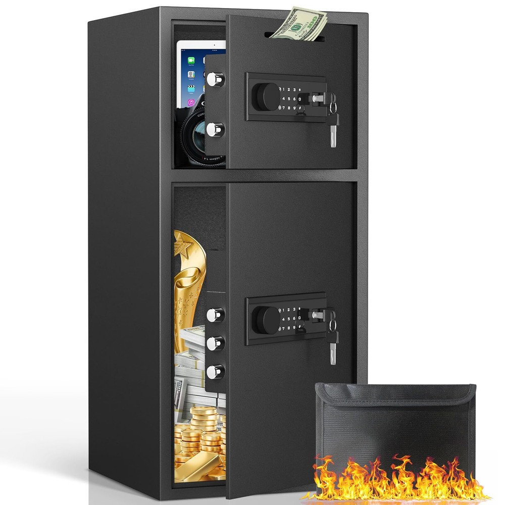 6.5 Cub Extra Large Fireproof Waterproof Home Safe with Drop Slot