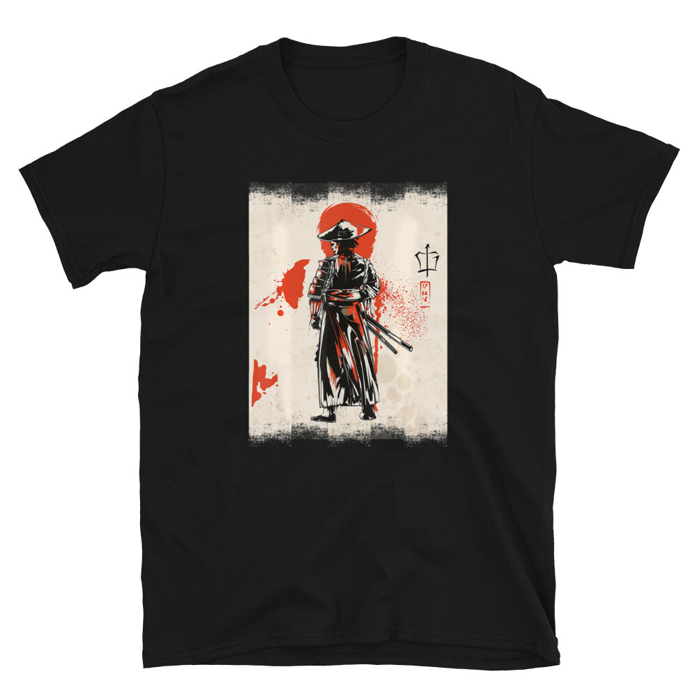 Vintage Japanese Samurai Fan Retro Bushido Warrior Japan Parchment Gift T-Shirt