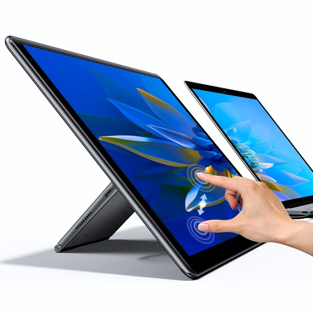 Y Portable Monitor Freestanding Touchscreen, 15.6''FHD 1080P IPS Screen with ...
