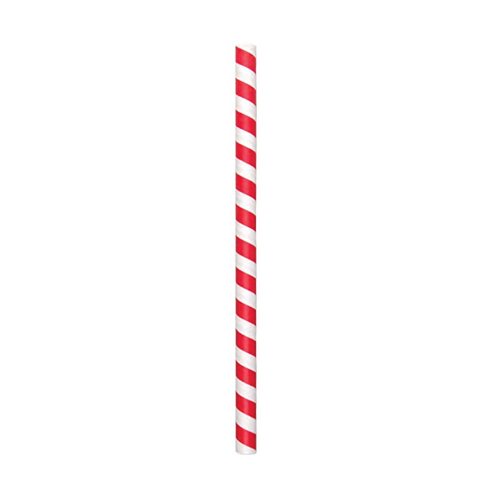 Hoffmaster 61600005 Red/White Wrapped Colossal 8.5 In Straw - 960 / CS