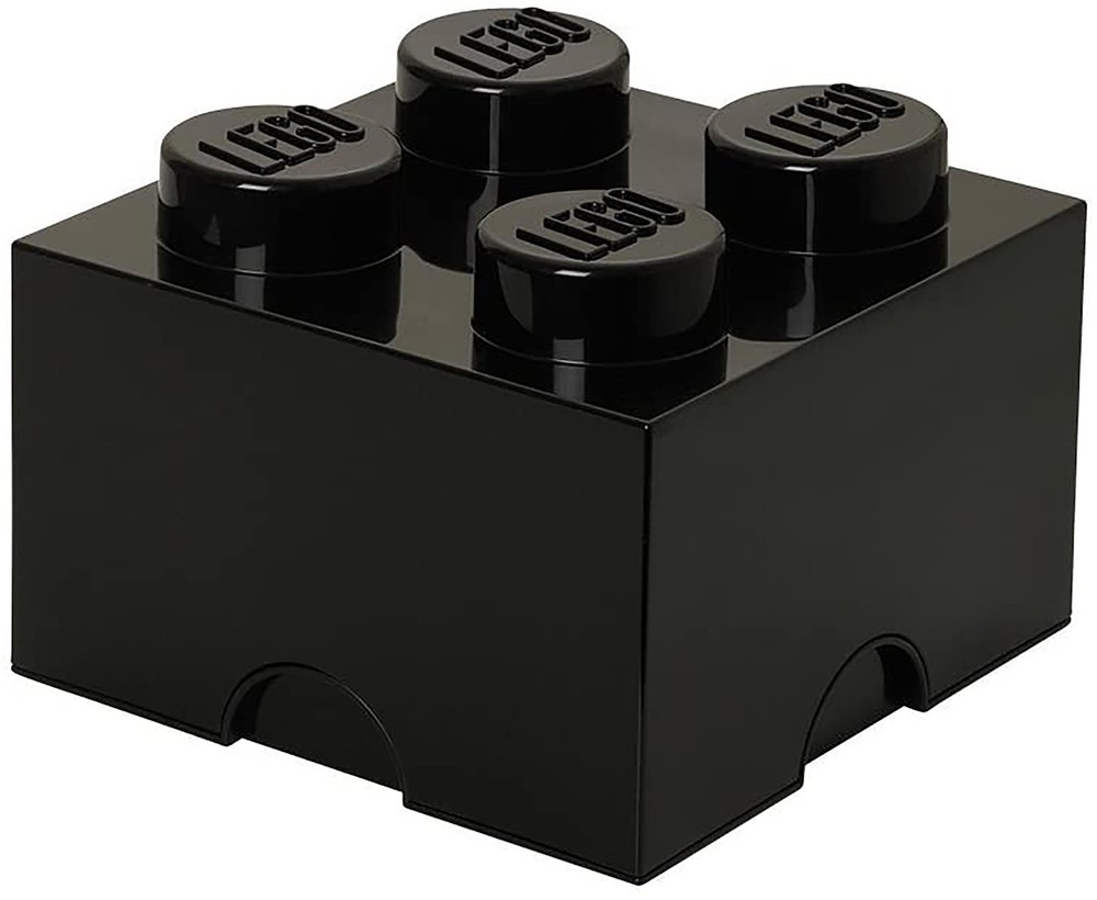 LEGO Storage Brick 4 Knob Stackable Organizing Container Black