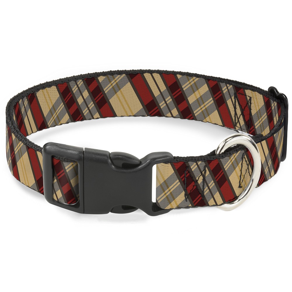 Plastic Clip Collar Americana Plaid X NARROW-Small 7-8.5