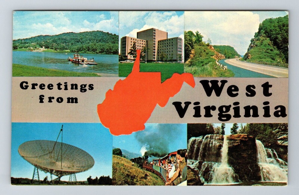 WV-West Virginia, Scenic Landmark Greetings, Banner, Vintage Postcard