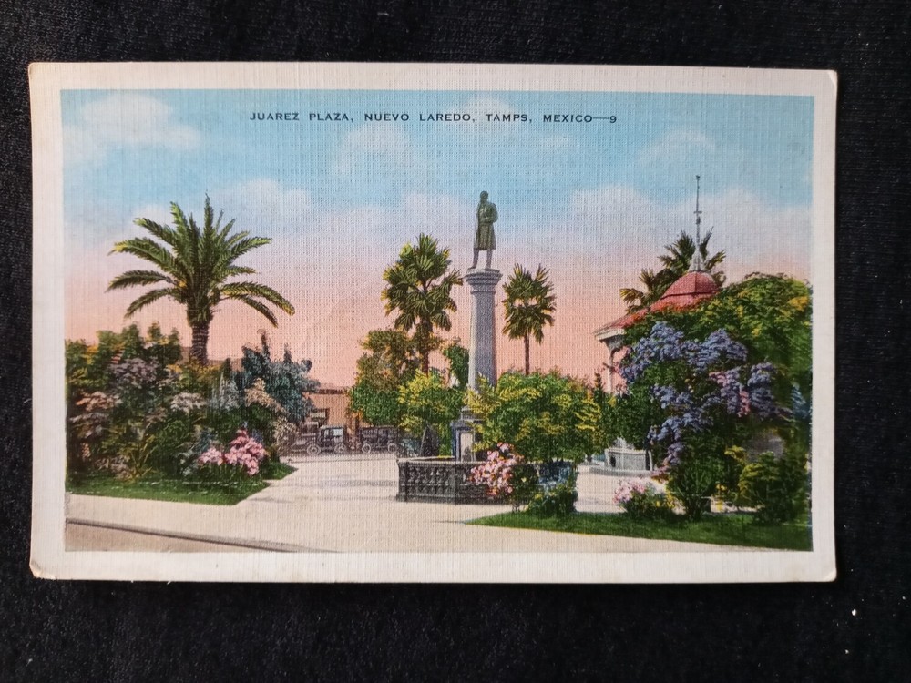 MEXICO Juarez Plaza Nuevo Laredo Tamps DAMAGED Postcard