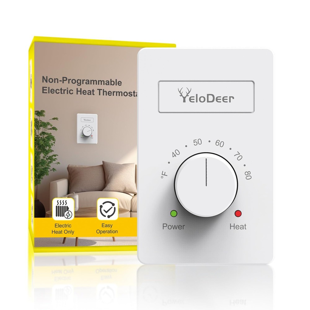 Manual Baseboard Heater Thermostat for Home 240 V Only,