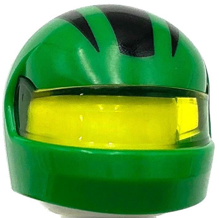 Lego New Green Minifigure Headgear Helmet Formula 1 Molded Trans-Yellow Visor