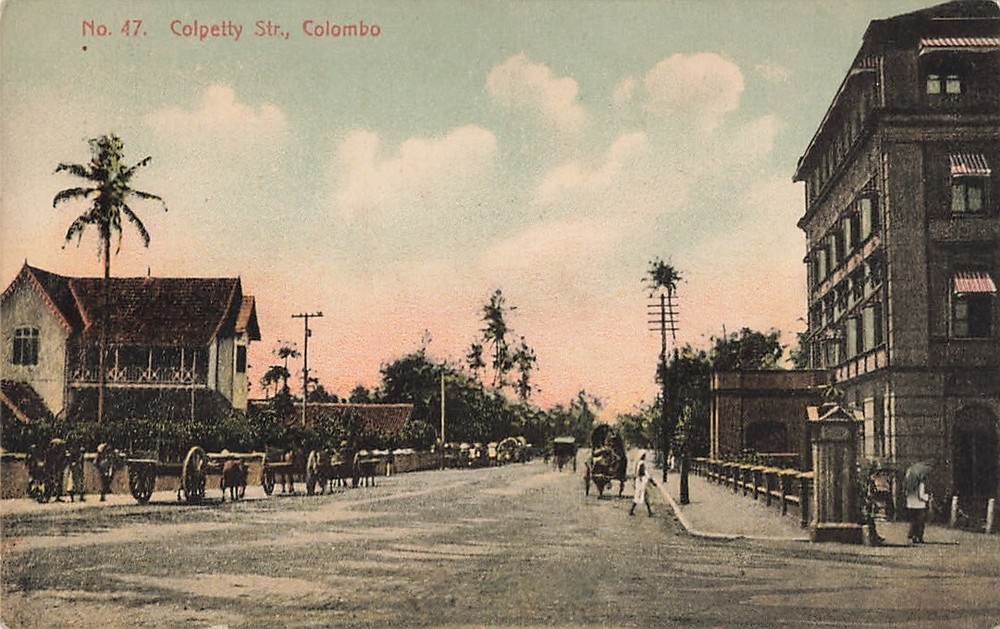 Colpetty Street Colombo Ceylon Postcard Early 1900s Sri Lanka S.D.H.M. Saddon