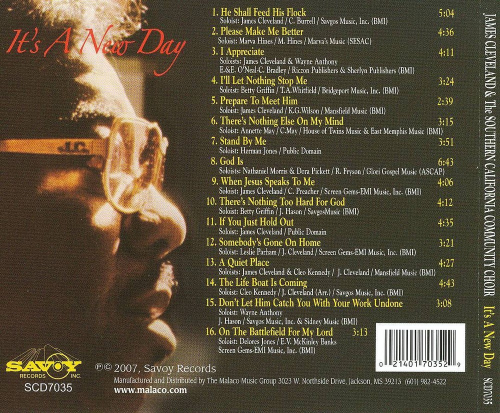 SOUTHERN CALIFORNIA COMMUNITY CHOIR IT'S A NEW DAY NEW CD