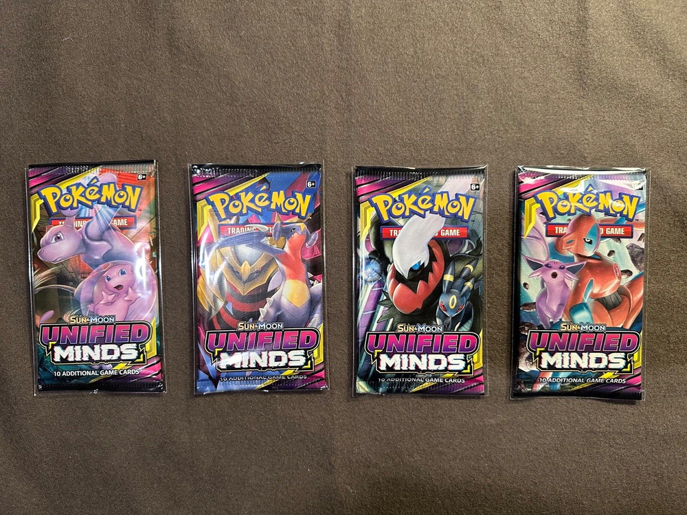 Unified Minds [10 card] Booster Pack x4 (Complete Art Set) Pokemon TCG-image