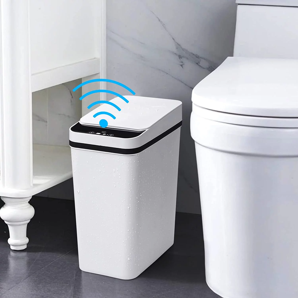 2.5 Gallon Bathroom Trash Can, Trash Cans for Kitchen, Plastic Trash Can with Li