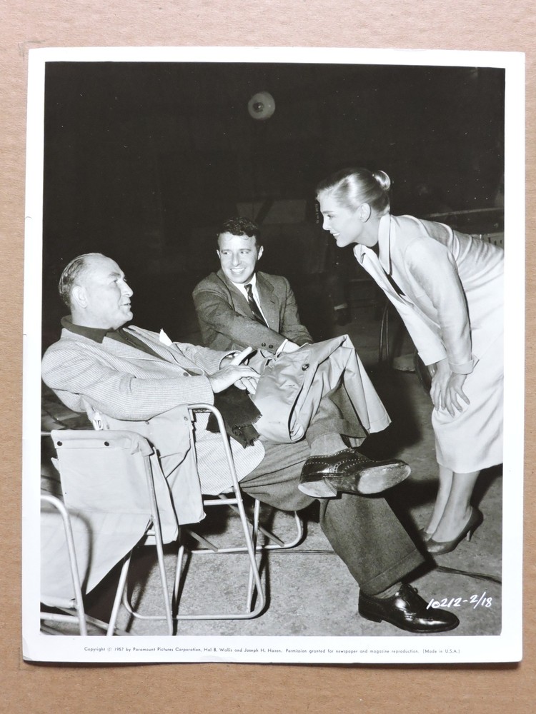 Lizabeth Scott Hal Wallis and Paul Nathan original candid photo 1957 Loving You