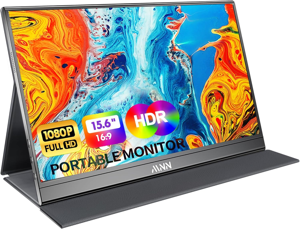 Portable Monitor 15.6Inch FHD 1080P USB C HDMI Gaming Ultra-Slim IPS Display W/S