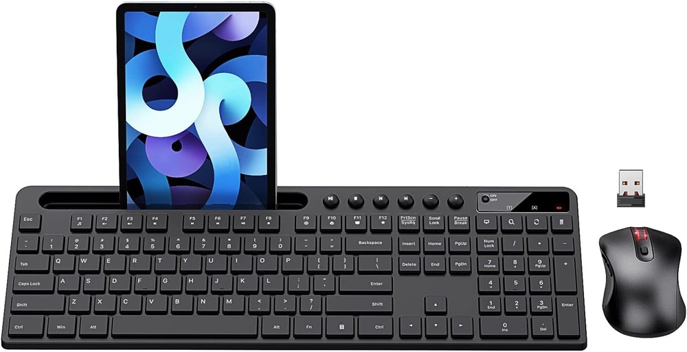 MARVO 2.4G Wireless Keyboard and Mouse Combo Ergonomic Design in Sleek Black for Enhanced Comfort and Productivity